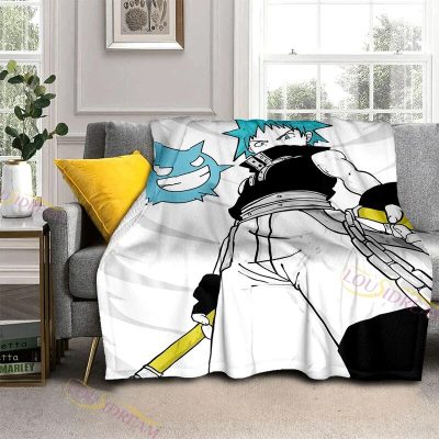 Anime Soul Eater Throw Blanket Soft Cozy Flannel Blanket Cozy Sofa Blanket Suitable for Office Traveling 17 - Soul Eater Merch